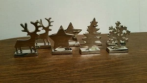 HTF Holiday Season Dinner Table Metal Christmas Holiday Tree Place Card Holders - Picture 1 of 11