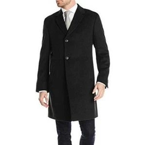Kenneth Cole Reaction Men's Wool Top Coat Black Size L 44 - Picture 1 of 2