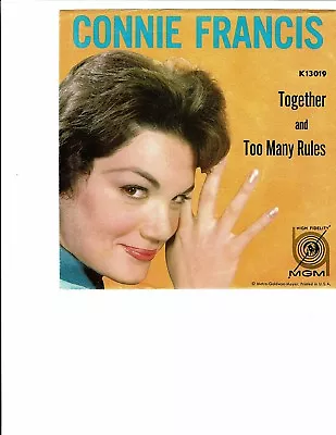 Connie Francis TEEN 45(MGM 13019)Together/Too Many Rules VG+ - Image 1 of 4