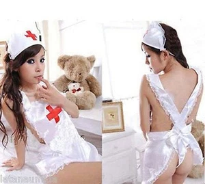 COSTUME TRAVESTIMENTO SEXY INFERMIERA COPRICAPO PERIZOMA X TOY intimo donna - Foto 1 di 1