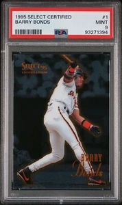 BARRY BONDS 1995 Select Certified Baseball #1 MINT PSA 9 - Picture 1 of 2