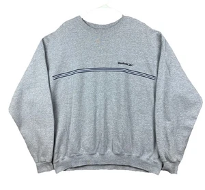 Vintage Reebok Sweatshirt USA Made Gray Crewneck Pullover Logo Men’s Large 90s - Picture 1 of 8