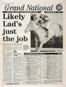 DAILY MAIL NEWSPAPER GRAND NATIONAL GUIDE 3 APR 1993 . AINTREE HORSE RACING - Picture 1 of 1