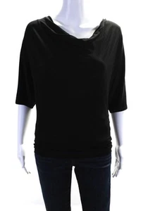 Michael Kors Women's Short Sleeve Cowl Neck Blouse Black Size XS - Picture 1 of 6