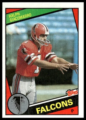 1984 Topps #214 Ralph Giacomarro RC Atlanta Falcons - Image 1 of 2