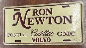 Vintage Ron Newton Cadillac Pontiac GMC Volvo Anniston Alabama Aluminium Nummernschild - Bild 1 von 6