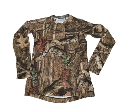 Camisa Columbia Para Hombres Marrón Verde PHG Camuflaje Caza Omni Capa Base Calor Talla S Foto 1 de 4