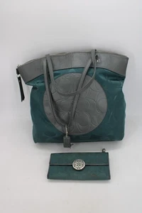 Coach Laura Tasche grau Nylon/Leder Signature F19440 und Brieftasche lesen - Bild 1 von 18