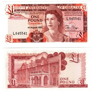 1988 Gibraltar 1 Pound Banknote P20e UNC - Picture 1 of 1