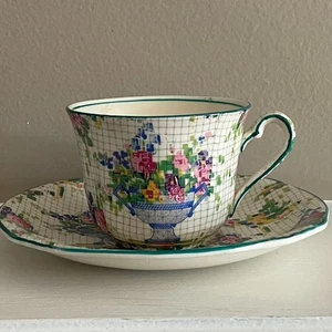 VTG Royal Winton China "Pelham" Grimwades Teacup & Saucer, Floral Pixel - Picture 1 of 10