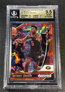 ANTHONY EDWARDS 2020 PANINI DRAFT PRIZM #1 RED ICE ROOKIE RC BGS 9.5 GEM - Picture 1 of 4