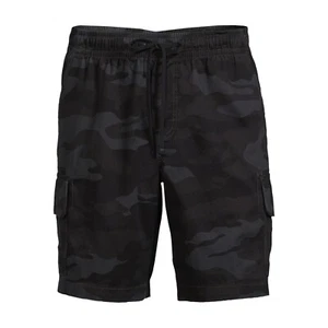 Men's Elastic Waist Pull-On Casual Black Camo Cargo Shorts: XL(40-42) - Picture 1 of 4