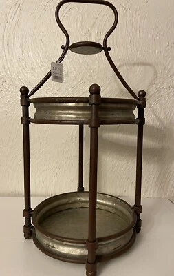 Linterna redonda de metal galvanizado. 20 pulgadas de alto y 11 pulgadas de ancho. Nuevo con etiquetas Foto 1 de 4