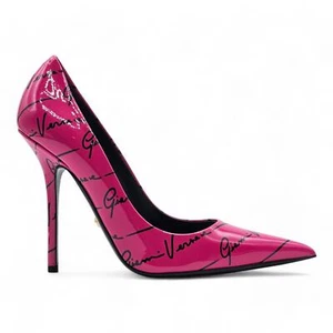 Versace Logo Signature 100 mm Pumps - Patent Leather - Pink - 37.5 $995 - Picture 1 of 7