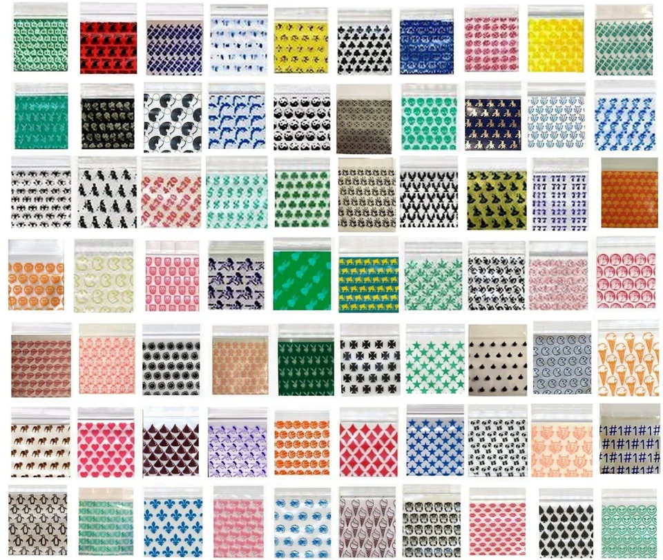 1000  2" x  2"  Mini Ziptop Baggies -  10 STYLES! WE CHOOSE RANDOM MIX! - Image 1 of 3