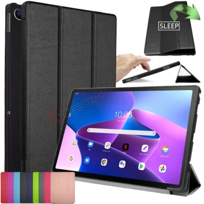 TECHGEAR For Lenovo Tab M10 Plus Gen 3 10.6" TB125 TB128 Leather SMART Stand CASE Cover