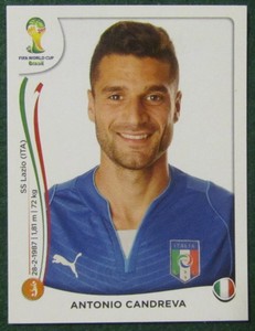 2014 Panini Brasil World Cup Album Sticker #331 Italy ANTONIO CANDREVA