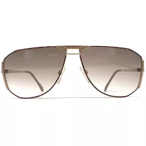 NOS vintage JAGUAR 723 sunglasses - RARE - 1980's Malta - Large - Gold / Brown - Bild 1 von 10