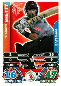 2015 UAE Cricket Card VIKRANT SHETTY World Cup - Picture 1 of 2