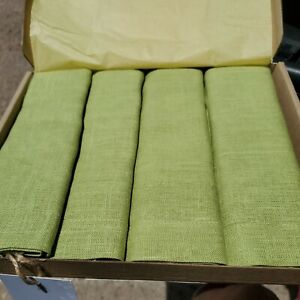 NIB Organic linen napkins; - SET 4 Lime Green 100 % Linen Made in Ukraine