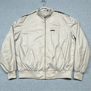 VTG 80s Members Only Jacket Mens XLT Beige Iconic Racer Bomber Europe Craft MINT - Picture 1 of 12
