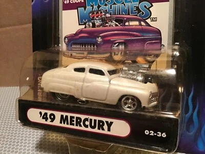 49 Mercury COUPE white MUSCLE MACHINE funline STREET ROD 1:64 BLOWER - Image 1 of 4