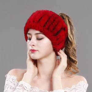 Real Rex Rabbit Fur Scarf Headband High Elastic Soft Snoods Handmade Super Warm - Picture 1 of 29
