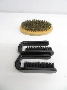 Spazzola setole di cinghiale pieghevoli da viaggio 2 pezzi pieghevole e stile militare - Foto 1 di 3
