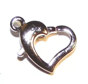 M716 Cuore Argento 12mm Fermaglio Aragosta Metallo Gioielli Oggetti 4pz - Foto 1 di 2