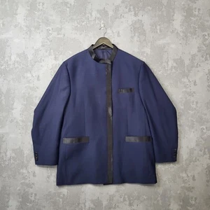 StudioSuits Blazer Mens 54L Blue Superfine Wool Open-Front Dinner Jacket - Picture 1 of 13
