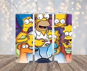 The Simpsons 20 oz Insulated Skinny Tumbler with slide lock lid and straw - Picture 1 of 1