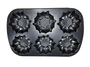 Sartén antiadherente para hornear pasteles de girasol de aluminio fundido Nordic Ware 6 tazas - Imagen 1 de 11