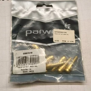 PARWELD Brass 1/4 " TAILS - NUT with 5mm tail pack of ten. - Picture 1 of 2
