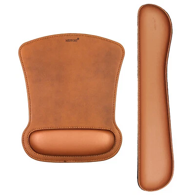 Ergonomic Leather Keyboard Wrist Pad & Mouse Pad Wrist Support Set - Brown - Image 1 of 4