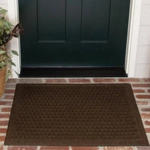 Dots Chocolate 36 x 48 Door Floor Mat Indoor Outdoor Rug Entryway Rubber Backing - Picture 1 of 6