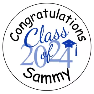 108 Graduation Label  Kisses Labels - Personalized - Party Favors - Seals - 2024 - Picture 1 of 18