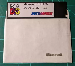 MS-DOS 6.22 Boot Disk - 1.2 MB 5.25" - IBM PC Floppy Diskette Microsoft DOS - Picture 1 of 4