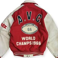 Avirex #87 Sleeve Leather Full Deco Varsity Jacket Embroidered Patch