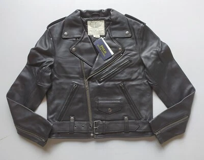 Chaqueta de motociclista de cuero para mujer Polo Ralph Lauren envío a todo el mundo FTP-0709 Foto 1 de 4