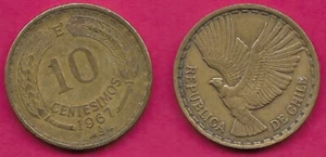 CHILE 10 CENTESIMOS 1967 VF-XF CONDOR IN FLIGHT ,DENOMINATION ABOVE DATE GRA - Picture 1 of 1