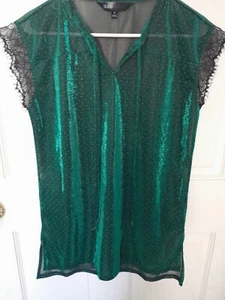 Blusa metálica transparente LulaRoe usada pero apenas usada talla mediana - Imagen 1 de 5
