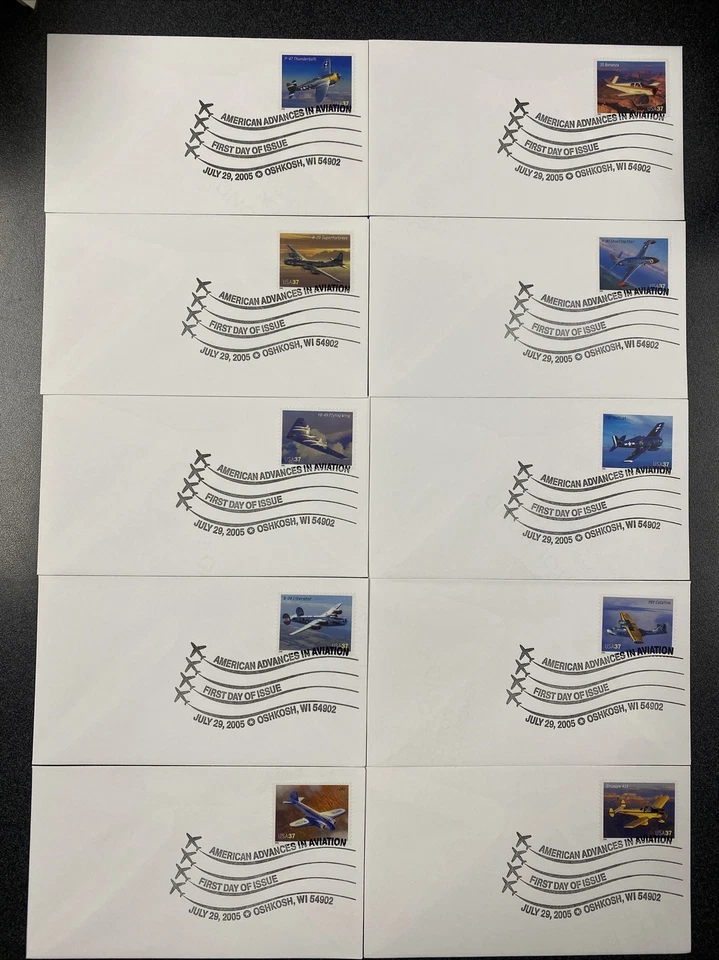 3916-25 American Advances In Aviation 1st Day Of Issued - 10 Covers  - Image 1 of 1