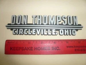 Don Thompson, Ohio Placa de Nombre Emblema Guión Concesionario Distribuidor Publicidad - Imagen 1 de 1
