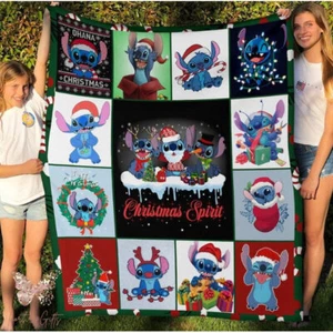 Ohana Christmas Stitch Moods Stitch Emotions Christmas Spirits Blanket - Picture 1 of 4