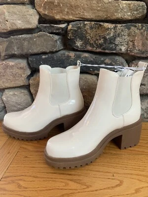 Botas Chelsea blancas brillantes Diba para mujer talla 9,5 Foto 1 de 4