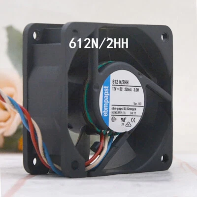 Ebmpaps Energy-Efficient Axial flow Fan 60*60*25mm 612N/2HH 12VDC 3W 250mA - Image 1 of 3