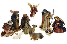 10teiliges Krippenfiguren Set Figuren mit Kleidern aus Stoff bis ca. 17cm hoch