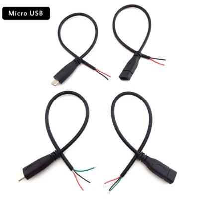 Micro USB 2.0 A Female Male Jack Connector 2/4 Pin Wire Data Charge Cable Cord - Image 1 of 4