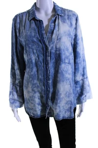 Camicia donna Bella Dahl colletto maniche lunghe bottoni cravatta tinta taglia M - Foto 1 di 6