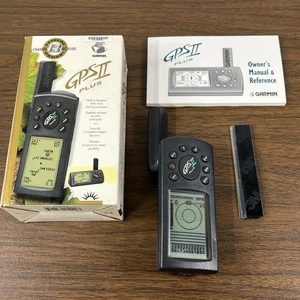 Vintage Garmin GPS II Handheld GPS Manual Orginal Box Bundle Tested & Working - Picture 1 of 9